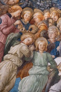 Engelen, detail van de Kroning van Maria door Filippo Lippi
