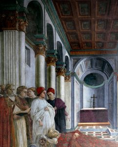 De begrafenis van Sint Stefanus (detail) door Filippo Lippi