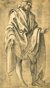 Studie van mannelijk menselijk figuur, potloodtekening door Filippo Lippi (ca. 1457-1504)
