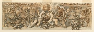 Tekening, Decoratie van een fries, ca. 1770 door Filippo Marchionni