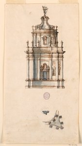 Tekening, Project voor een tabernakel, 1750-1775 door Filippo Marchionni