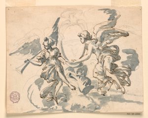 Tekening, Het wapen van een prelaat, ca. 1750 door Filippo Marchionni