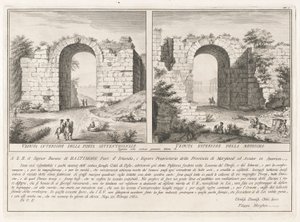 Toewijdingspagina, uit Antichità di Pesto (Oudheden van Paestum) door Filippo Morghen
