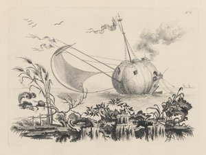 Zucca che serve per barca da Pescare (Een pompoen gebruikt als vissersboot) door Filippo Morghen