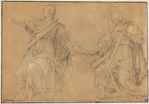 St. Jacobus de Meerdere (?) en Johannes de Evangelist door Filippo Paladini