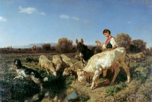 Bij de waterplaats door Filippo Palizzi