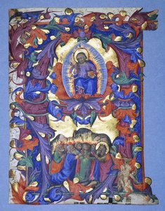 Een grote gehistorieerde "A" met een afbeelding van de Hemelvaart, c.1450 door Filippo di Matteo Torelli