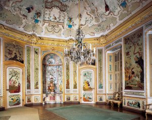 Jachthuis van Stupinigi, Turijn, Italië, ca. 1729 door Filippo or Juvara Juvarra
