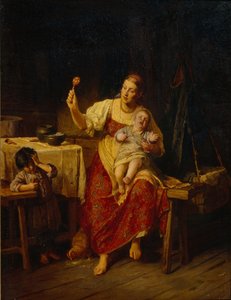 De stiefmoeder, 1874 door Firs Sergeevich Zhuravlev