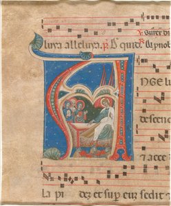 De Drie Heilige Vrouwen bij het Graf door First Master of the Cortona Antiphonaries