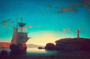 Vuurtoren bij Camden, Maine door Fitz Henry Lane