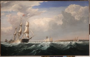 Zeilschepen voor de Kust van New England, ca.1855