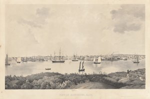 Uitzicht op Gloucester, Mass. door Fitz Henry Lane