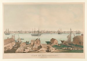 Zicht op Newburyport, (vanuit Salisbury) door Fitz Henry Lane