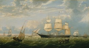 De Golden State komt de haven van New York binnen, 1854 door Fitz Hugh Lane
