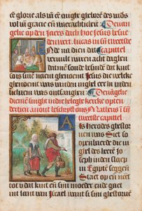 Manuscriptblad uit een getijdenboek door Flemish 15th Century