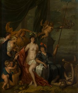 Een allegorisch schilderij van Vrede door Flemish School