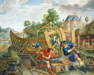 De ark bouwen door Flemish School