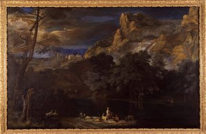 Vlaams schilderij van een landschap toegeschreven aan Van Bloemen