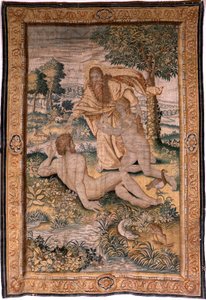 God creëert de vrouw en introduceert haar aan Adam (Dios crea a la mujer y la presenta a Adán). Ca 1630. door Flemish School