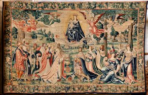 Vlaams wandtapijt. Serie De Hail. Salve Regina. Ca 1528. Locatie Kathedraal van Palencia. door Flemish School