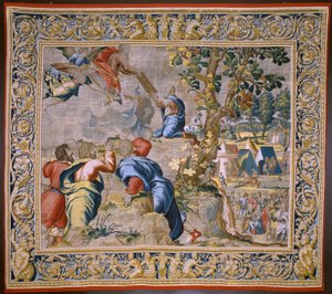 De geschiedenis van Mozes: Mozes op de berg Sinaï door Flemish School