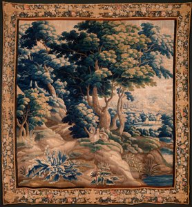 Vlaamse wandtapijt. Zogenaamde Verdure. Atelier van Oudenaarde. 332x318cm. Inv 00021. 17e eeuw door Flemish School
