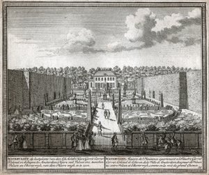 Franse tuin (gravure) door Flemish School