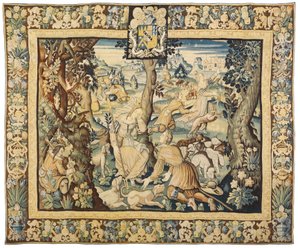 Mythologisch wandtapijt, 1600-50 door Flemish School