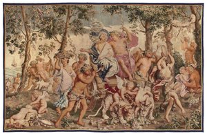 Mythologisch wandtapijt, eind 17e eeuw door Flemish School