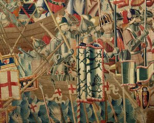 De landing in Arzila. Veroveringen van koning Alfonso I van Portugal door Flemish School