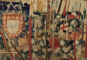 De landing in Arzila. Serie Veroveringen van koning Alfonso I van Portugal door Flemish School