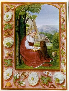 Portret van Sint Hiëronymus. Brevier Grimani daterend uit 1490 - 1510 van de Biblioteca Marciana, Venetië. door Flemish School