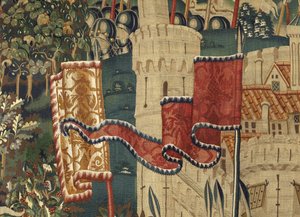 Tapijt met de veroveringen van koning Alfonso V van Portugal (detail) door Flemish School