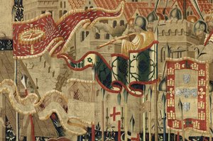 Tapijt met de veroveringen van koning Alfonso V van Portugal (detail) door Flemish School