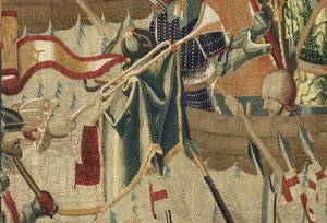Tapijt met de veroveringen van koning Alfonso V van Portugal (detail) door Flemish School