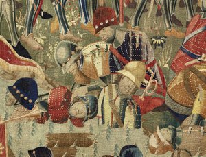 Tapijt met de veroveringen van koning Alfonso V van Portugal (detail) door Flemish School