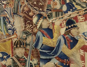 Tapijt met de veroveringen van koning Alfonso V van Portugal (detail) door Flemish School