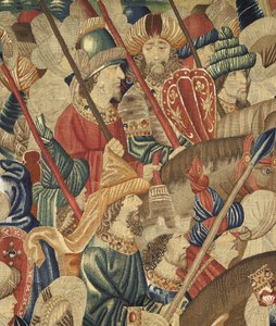 Tapijt met de veroveringen van koning Alfonso V van Portugal (detail) door Flemish School