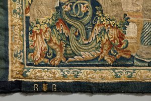 Tapijt met de veroveringen van koning Alfonso V van Portugal (Conquistas de Alfonso V de Portugal), Tournai (detail) door Flemish School