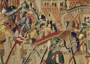 Tapijt met de veroveringen van koning Alfonso V van Portugal (Conquistas de Alfonso V de Portugal), Tournai (detail)