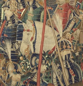 Tapijt met de veroveringen van koning Alfonso V van Portugal (Conquistas de Alfonso V de Portugal), Tournai (detail) door Flemish School