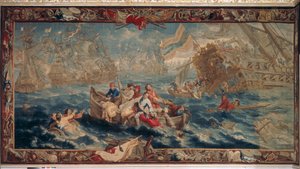 De Slag bij La Hogue, mei 1692, uit de serie De Militaire Wetenschap, Werkplaats van Judocus de Vos, ca.1715-24 door Flemish School