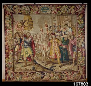 De Triomf van Karel V (1500-58) uit Het Wandtapijt van Karel Quint, ca. 1630-40 door Flemish School