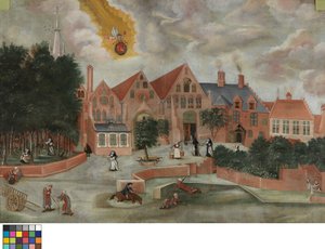 De Westgevel van het Sint-Janshospitaal door Flemish School