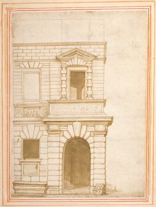 De gevel van het huis van Giulio Romano in Rome