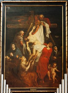 Het hoogaltaar. Het schilderij. Vlaamse meester. 17e eeuw. door Flemish School
