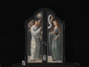 Drieluik Met De Maagd En Kind, St. Barbara En St. Catharina door Flemish School