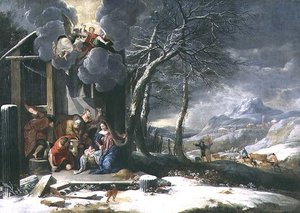 Winterlandschap met Geboorte