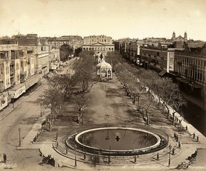 Alexandrië, Egypte: Plein van de Consuls, met een grote ronde fontein